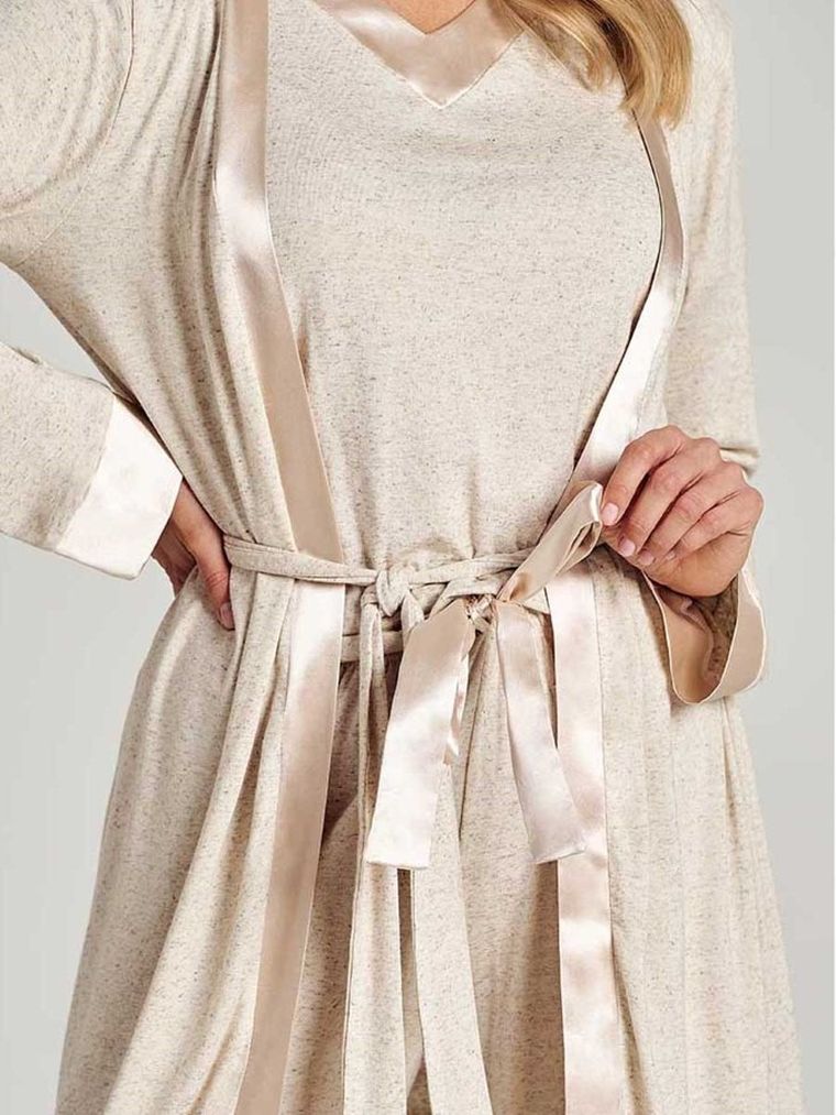 Szlafrok damski, beżowy, Taro