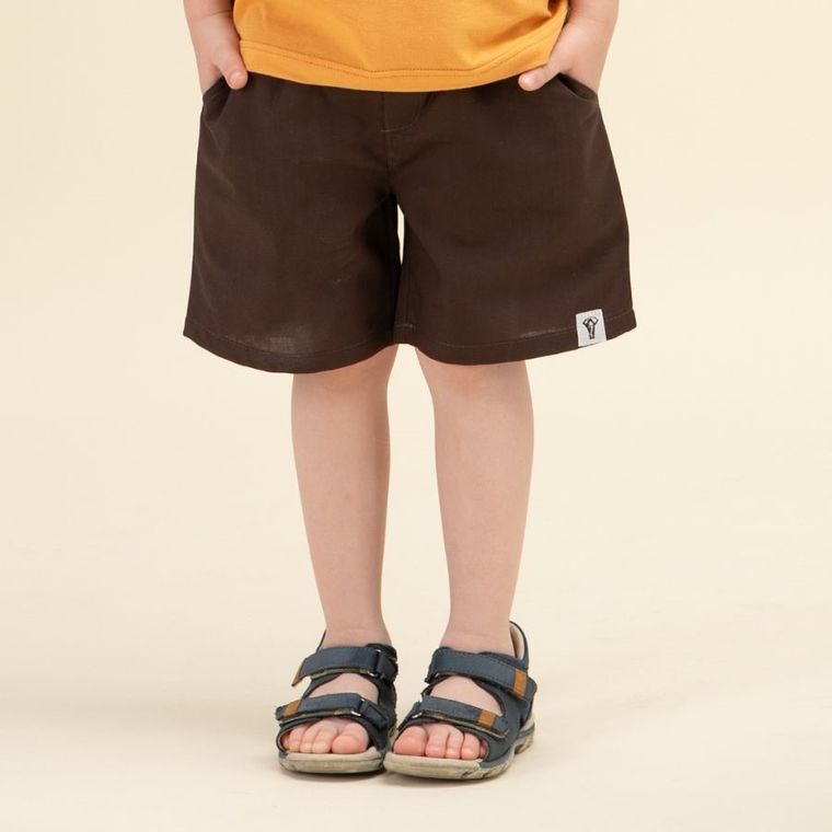 Szorty chłopięce, brązowe, Pinokio