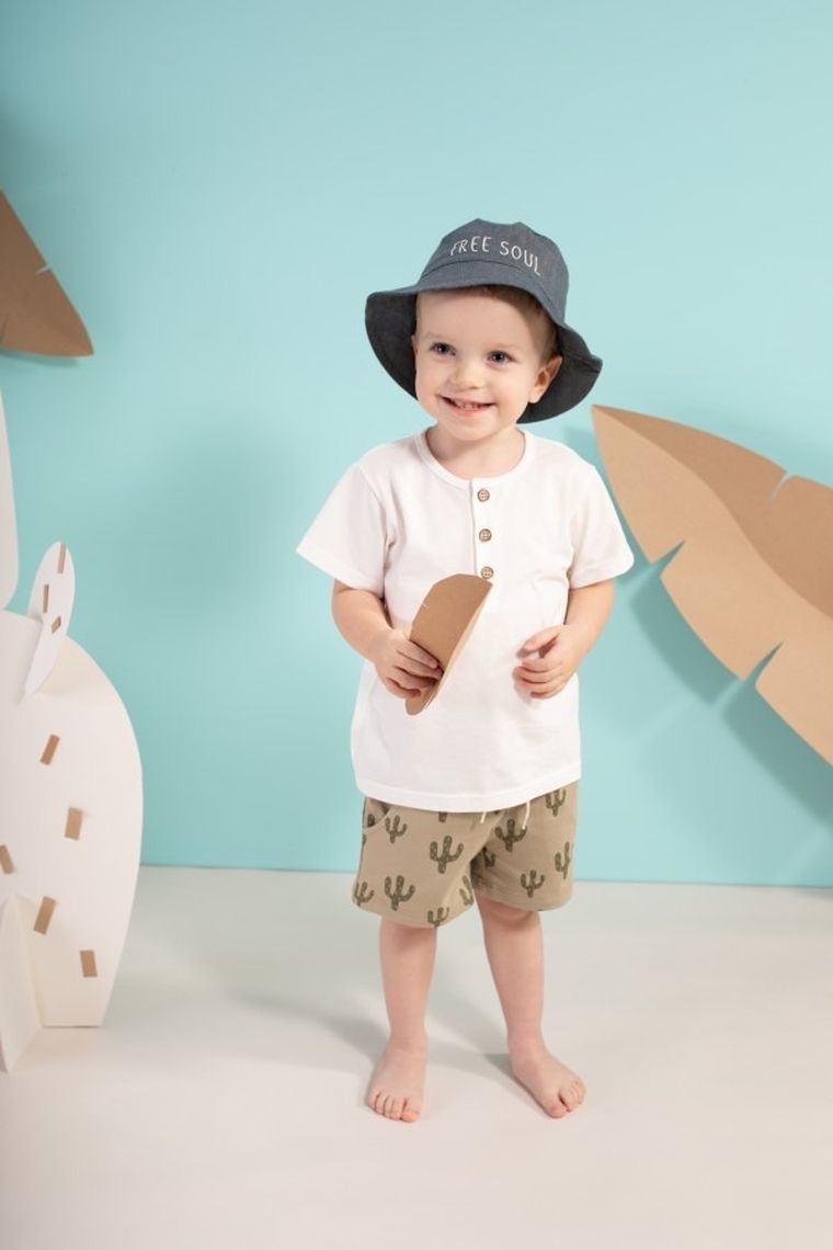 Szorty chłopięce, zielone, kaktusy, Pinokio