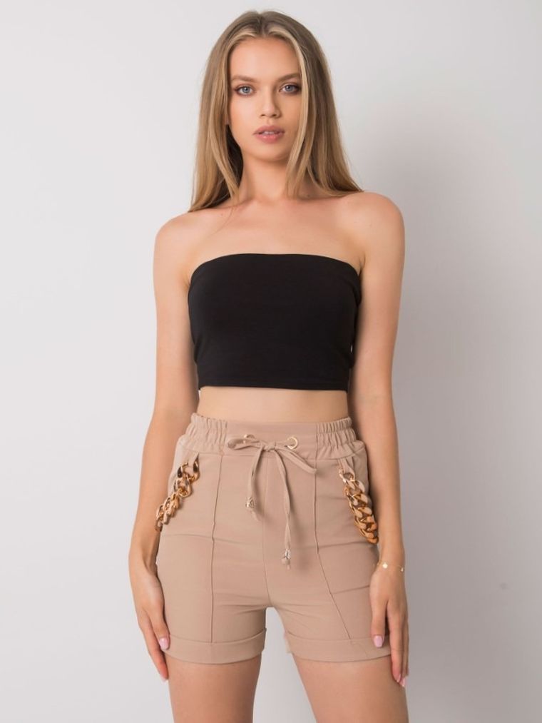 Szorty damskie, beżowe, Italy Moda