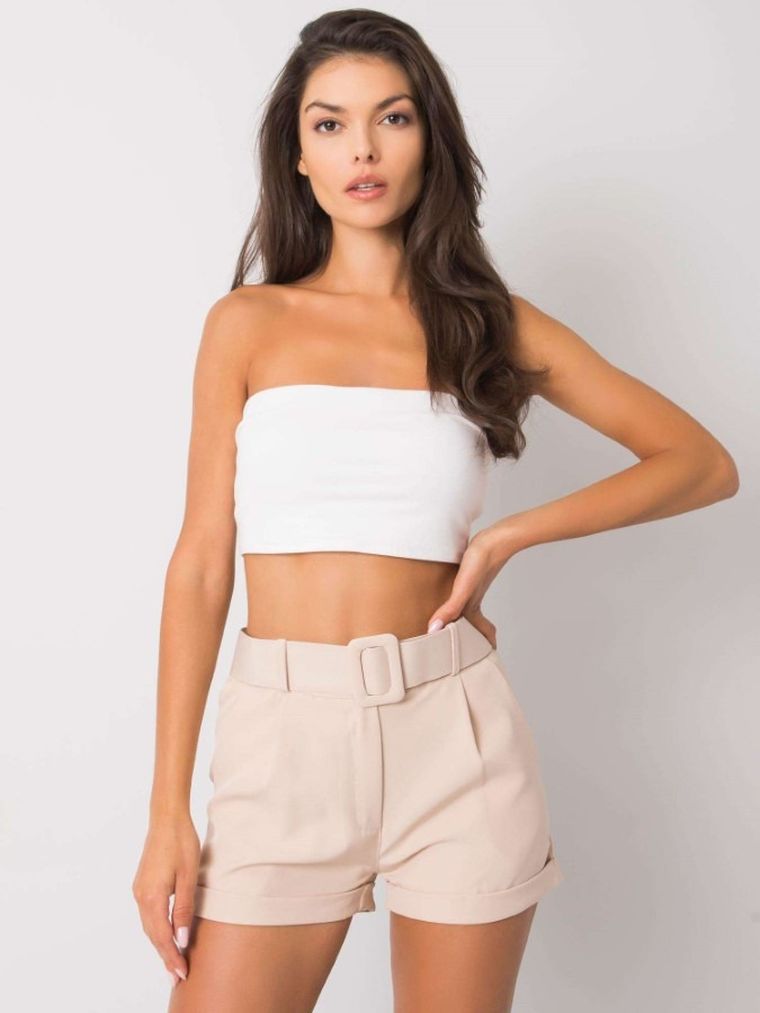 Szorty damskie, beżowe, Italy Moda