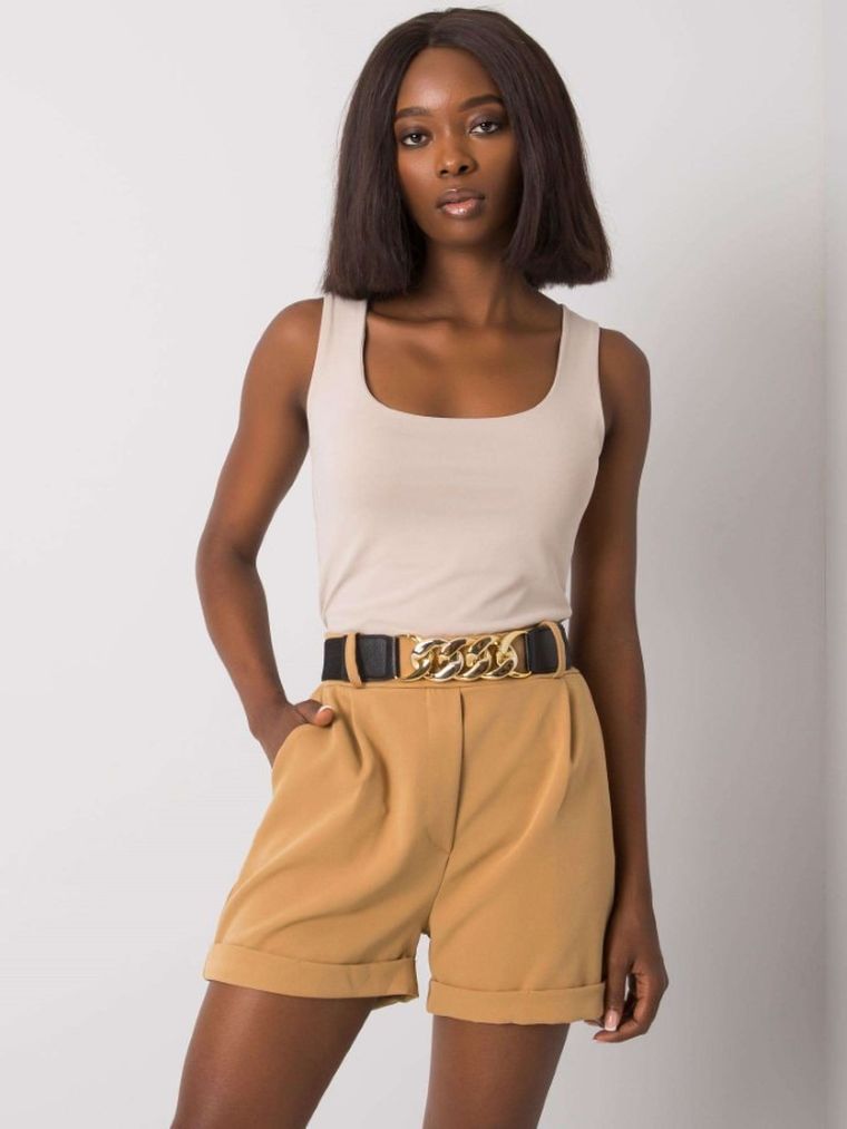 Szorty damskie, beżowe, Italy Moda