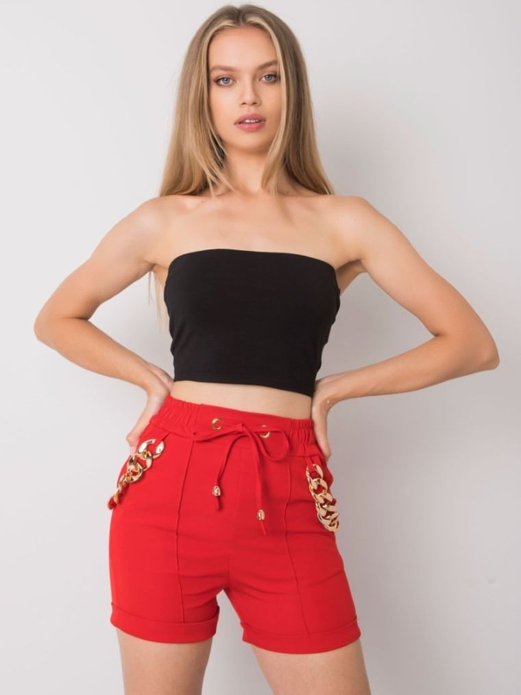 Szorty damskie, czerwone, Italy Moda