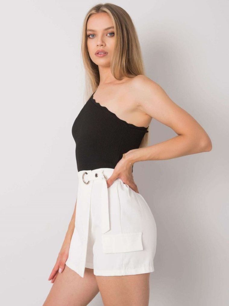 Szorty damskie, ecru, Italy Moda