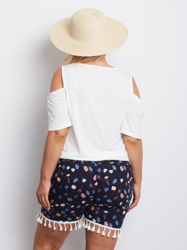 Szorty damskie, granatowe, plus size, Factory Price