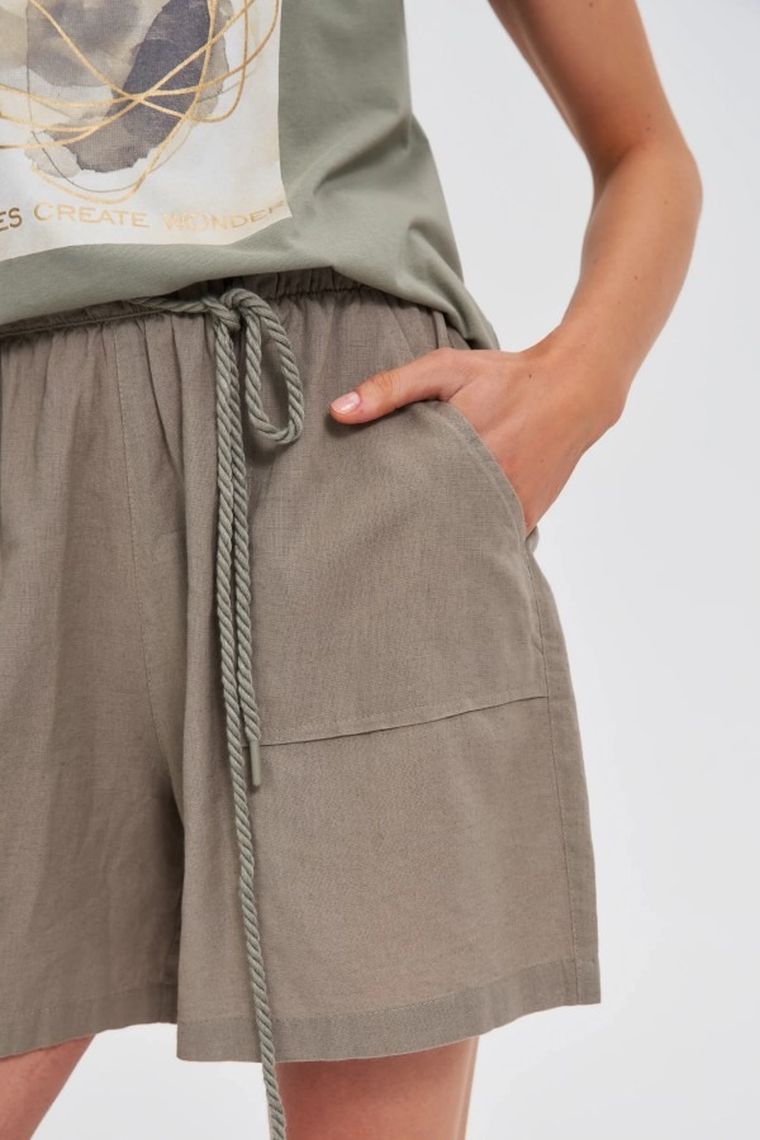 Szorty damskie, khaki, Moodo