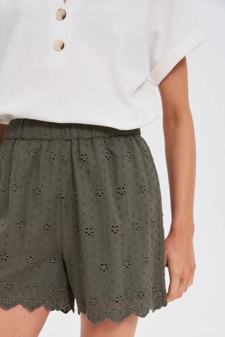 Szorty damskie, khaki, Moodo