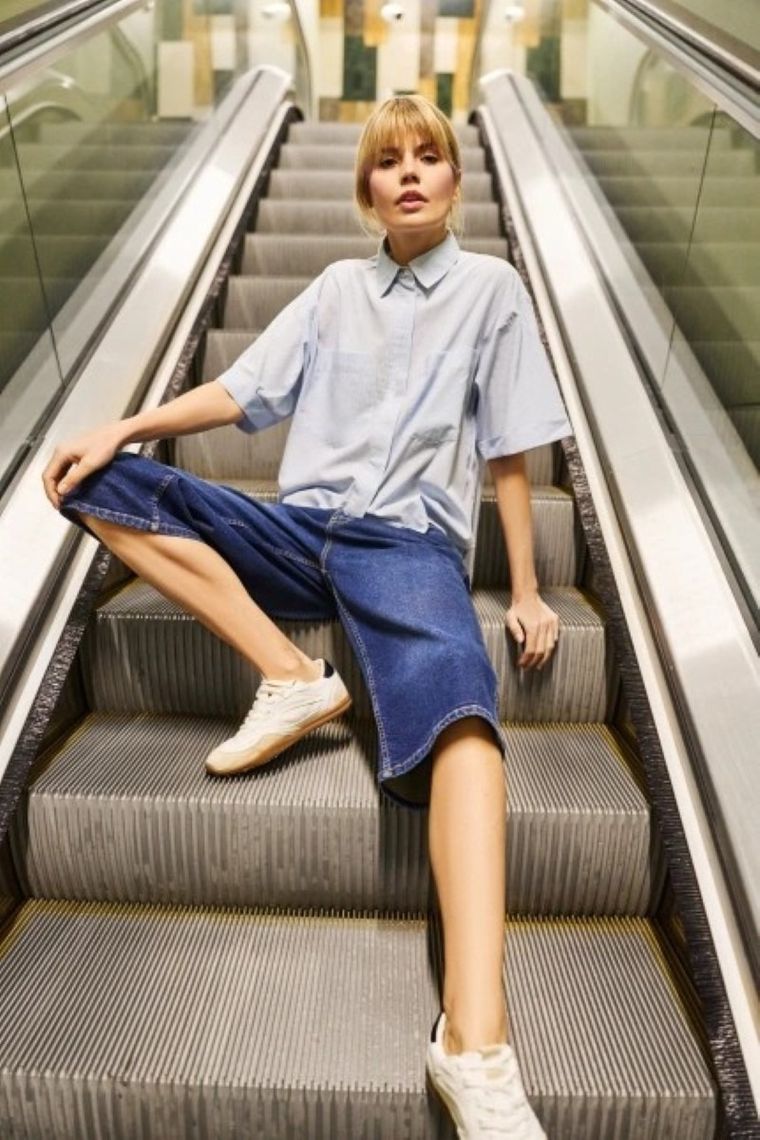 Szorty damskie, niebieskie, Moodo