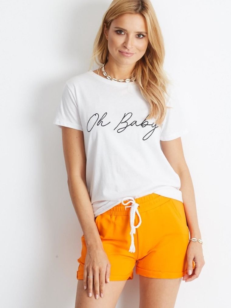 Szorty damskie, pomarańczowe, Basic Feel Good