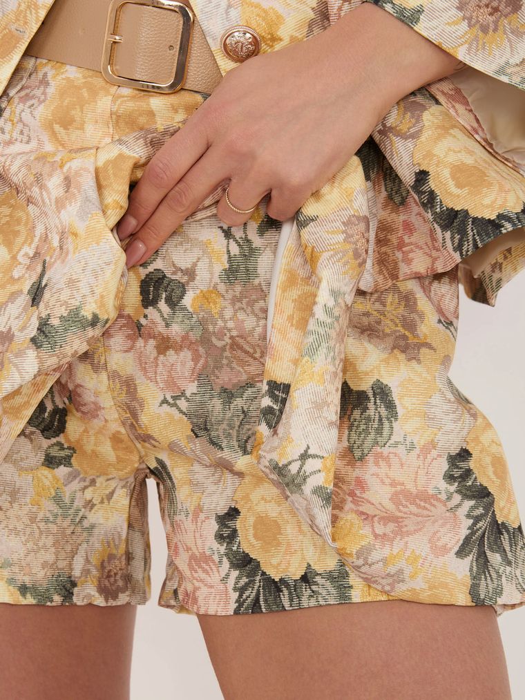 Szorty damskie, żółte, Italy Moda