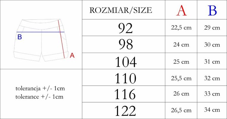 Szorty dziewczęce, biało-czarne, Nicol