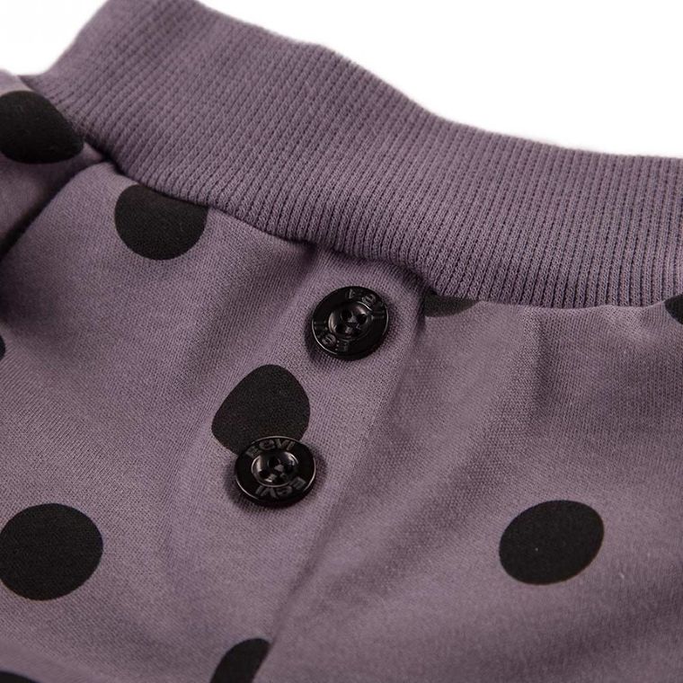 Szorty dziewczęce, grafitowe, grochy, Eevi