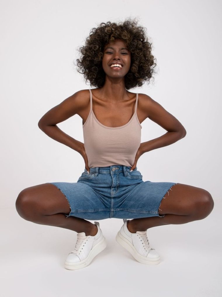 Szorty jeansowe damskie, niebieskie, Sublevel