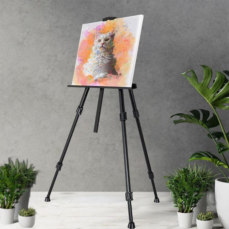 Sztaluga malarska z torbą, regulowana wysokość, metalowa czarna