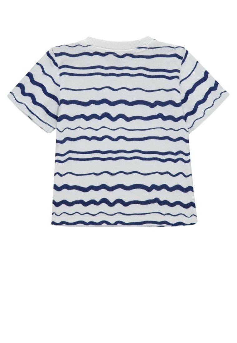 T-shirt chłopięcy, biało-niebieski, Kanz