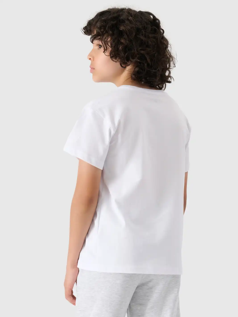 T-shirt chłopięcy, biały, 4F