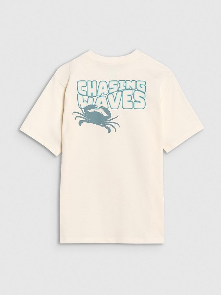 T-shirt chłopięcy, biały, 4F