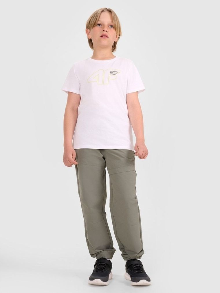 T-shirt chłopięcy, biały, 4F