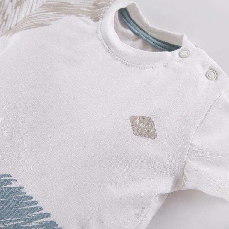 T-shirt chłopięcy, biały, Eevi