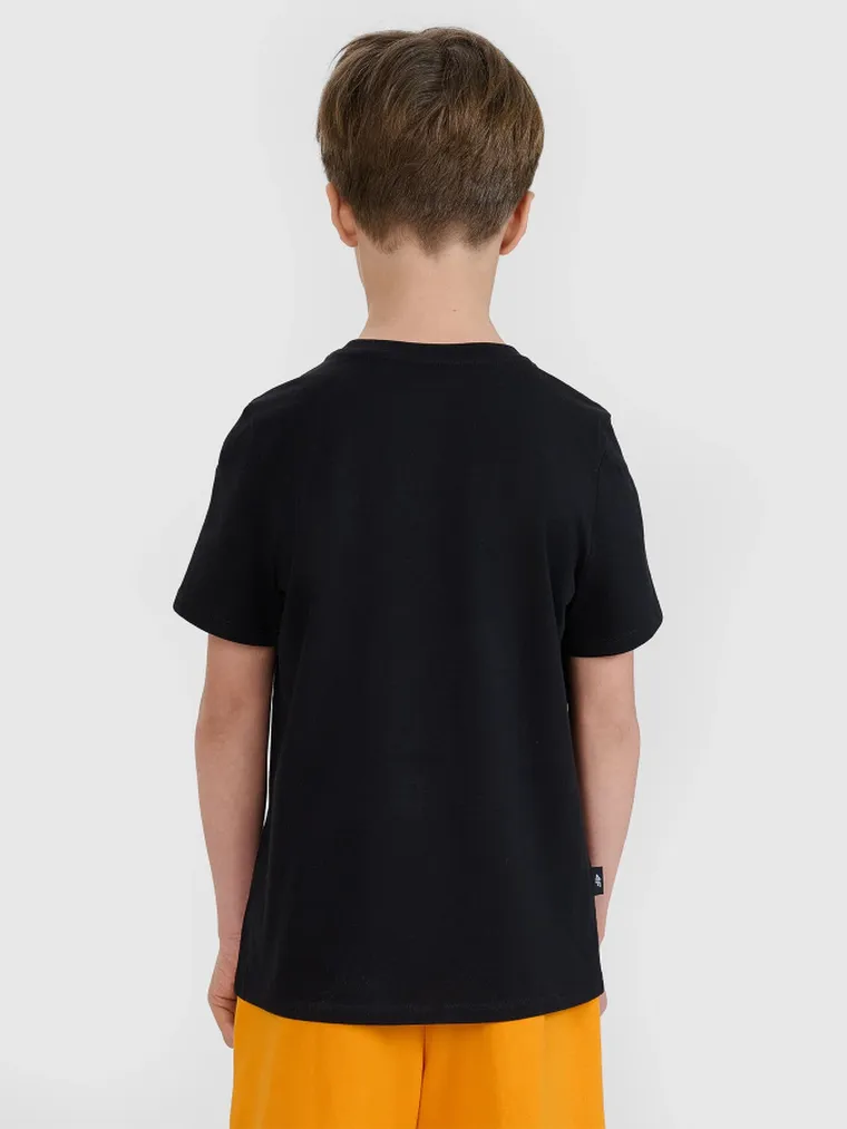 T-shirt chłopięcy, czarny, 4F