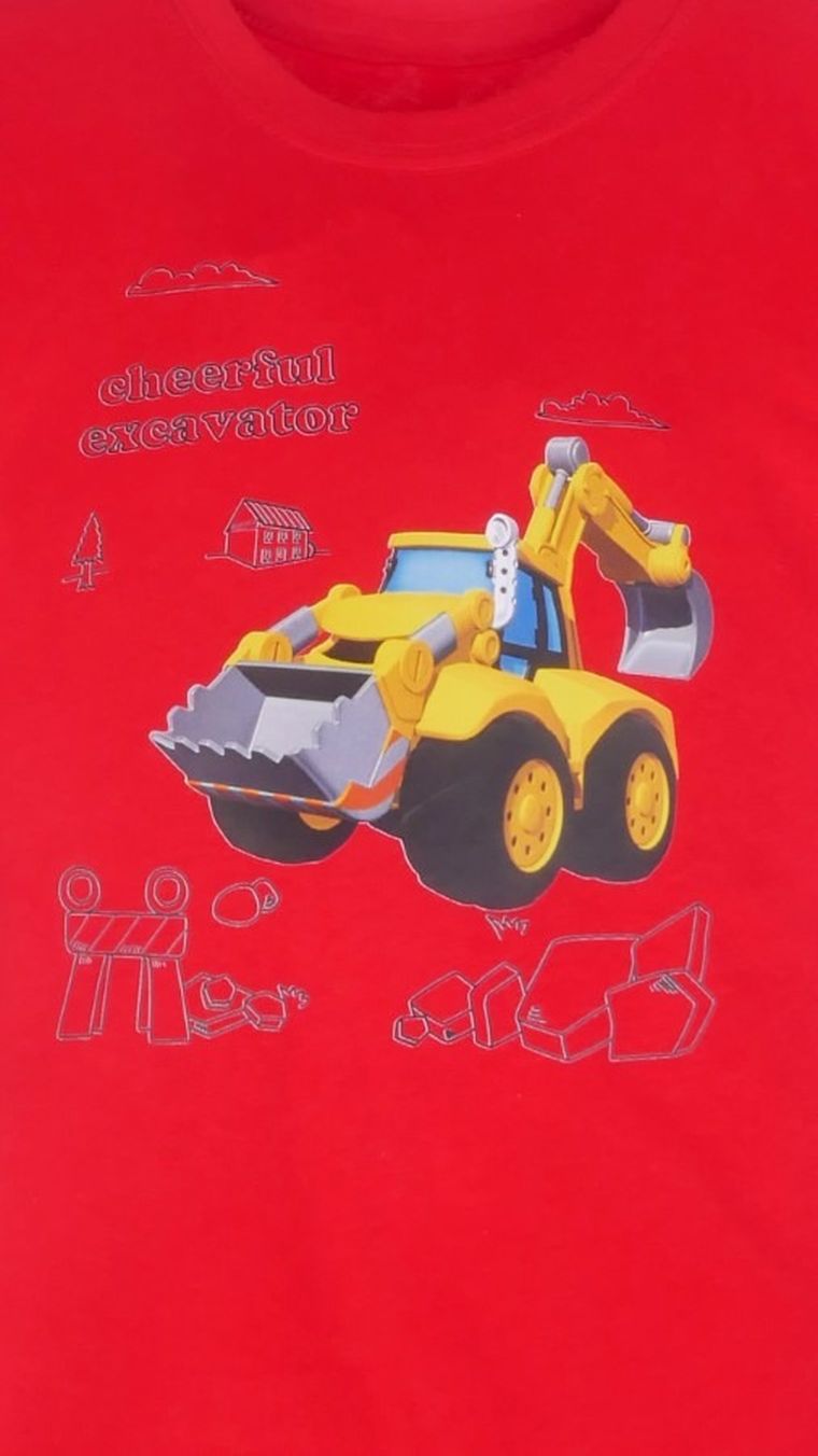 T-shirt chłopięcy, czerwony, Tup Tup