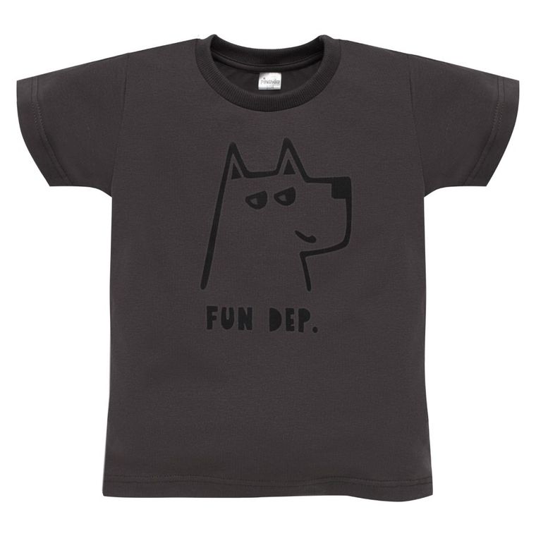 T-shirt chłopięcy, grafitowy, Pinokio