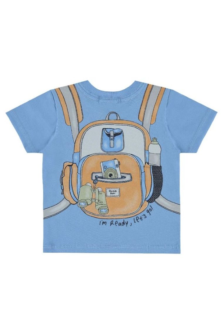 T-shirt chłopięcy, niebieski, Quimby