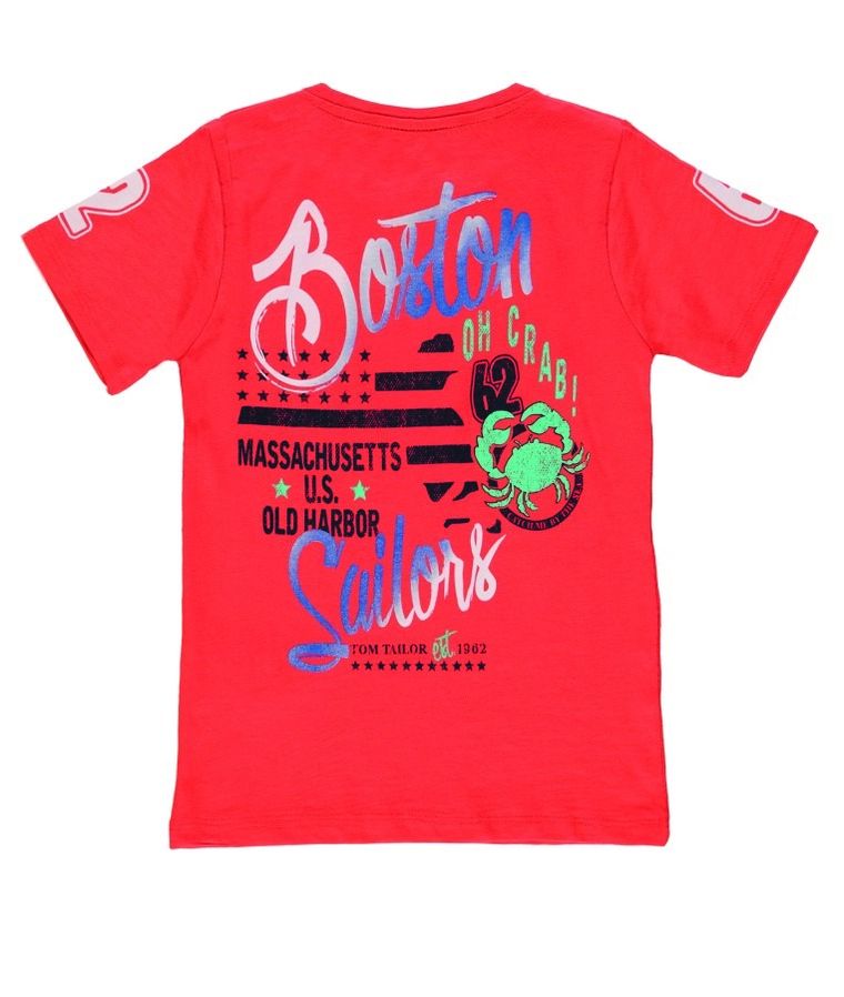 T-shirt chłopięcy, pomarańczowy, Tom Tailor