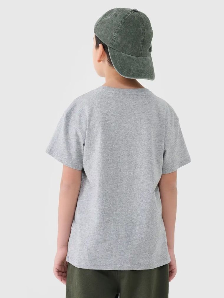 T-shirt chłopięcy, szary, 4F