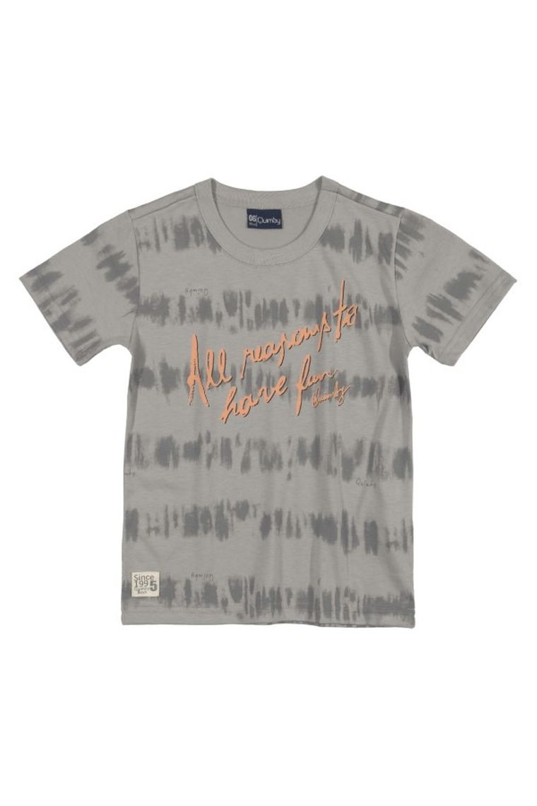 T-shirt chłopięcy, szary, Quimby