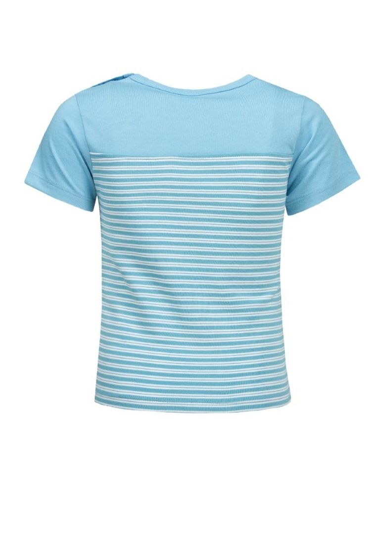 T-shirt chłopięcy z krótkim rękawem, niebieski, Lief