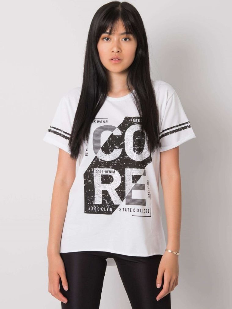 T-shirt damski, biały, H&B