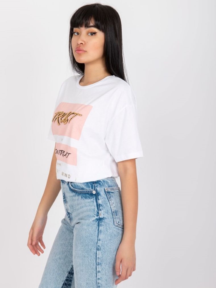 T-shirt damski, biały, H&B