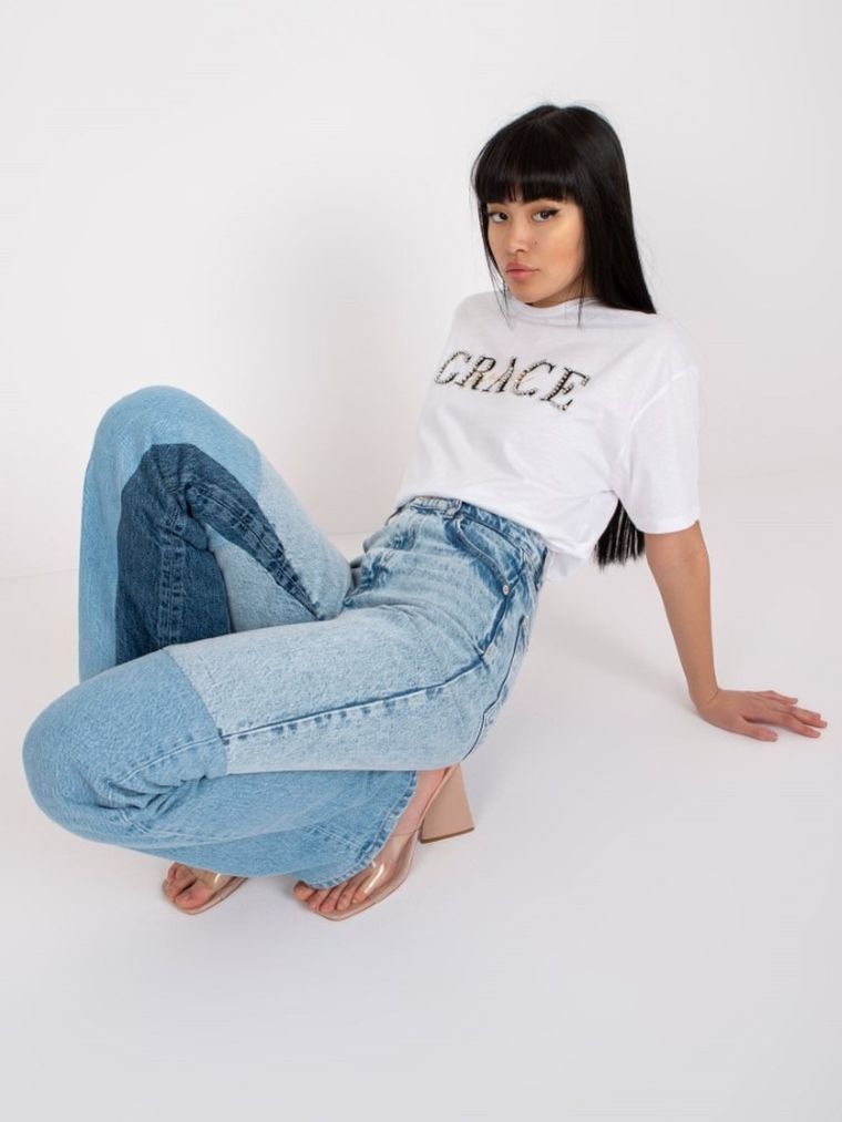 T-shirt damski, biały, H&B