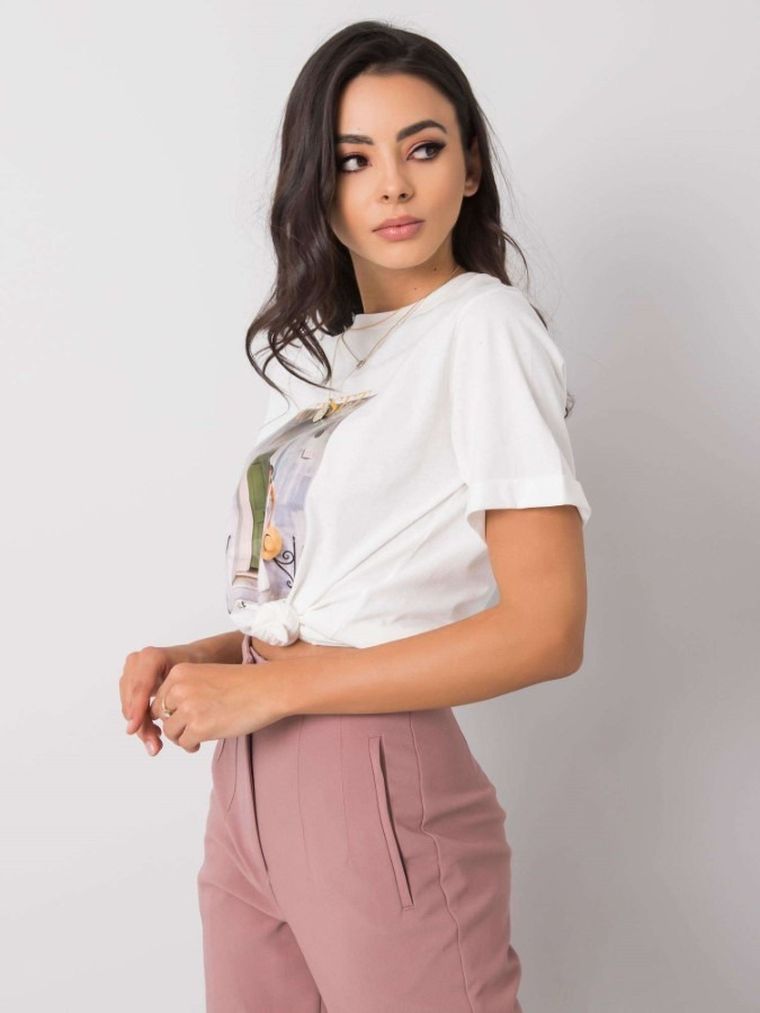 T-shirt damski, biały, Pepper & Mint