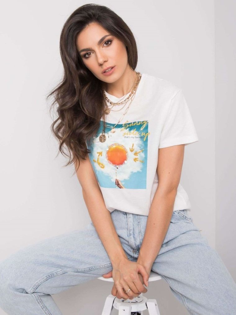 T-shirt damski, biały, Pepper & Mint