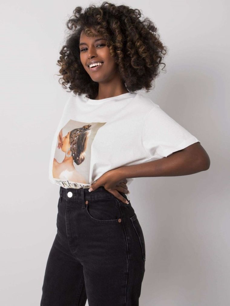 T-shirt damski, biały, Pepper & Mint