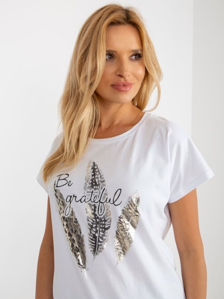 T-shirt damski, biały, Rue Paris