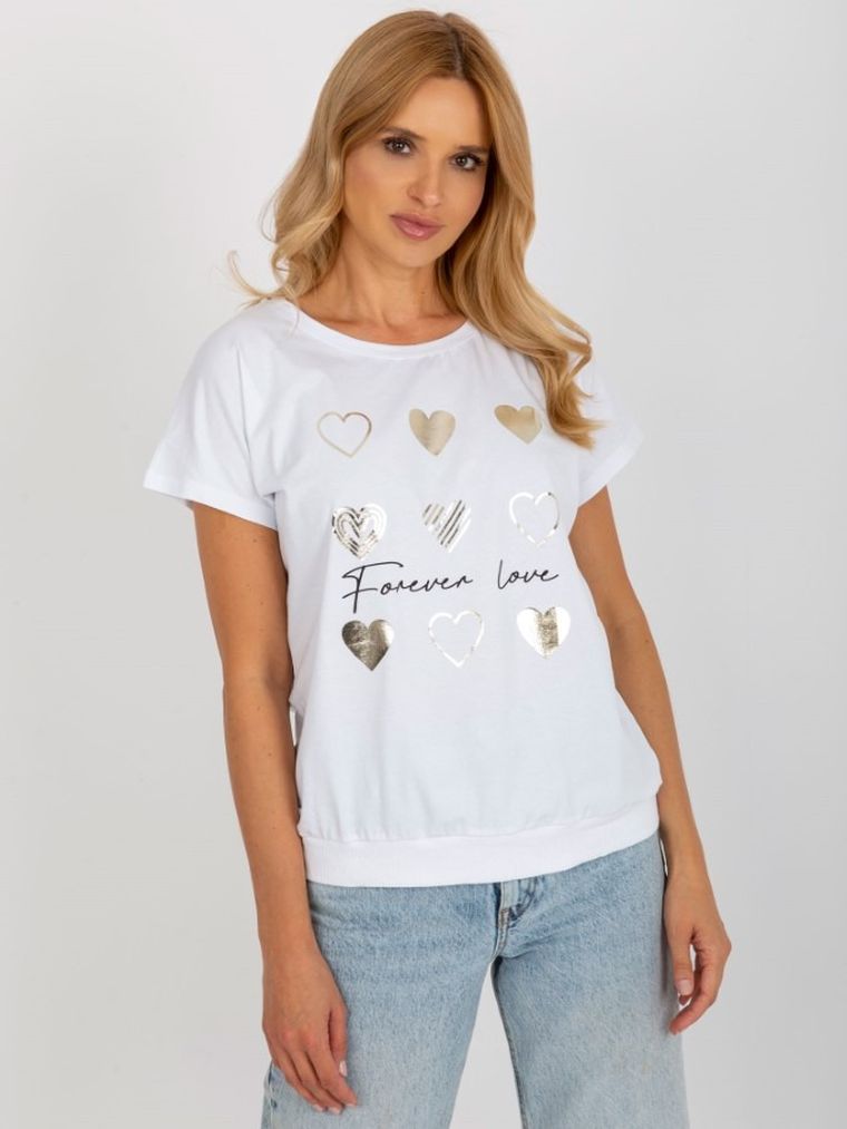 T-shirt damski, biały, Rue Paris