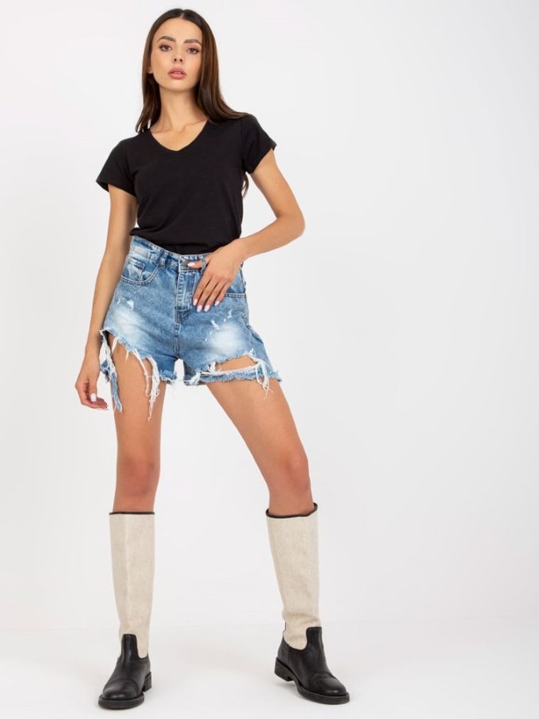 T-shirt damski, czarny, Basic Feel Good