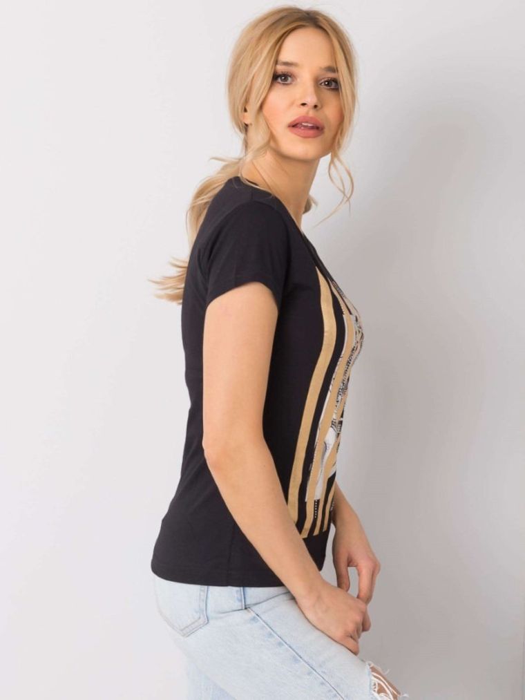 T-shirt damski, czarny, H&B