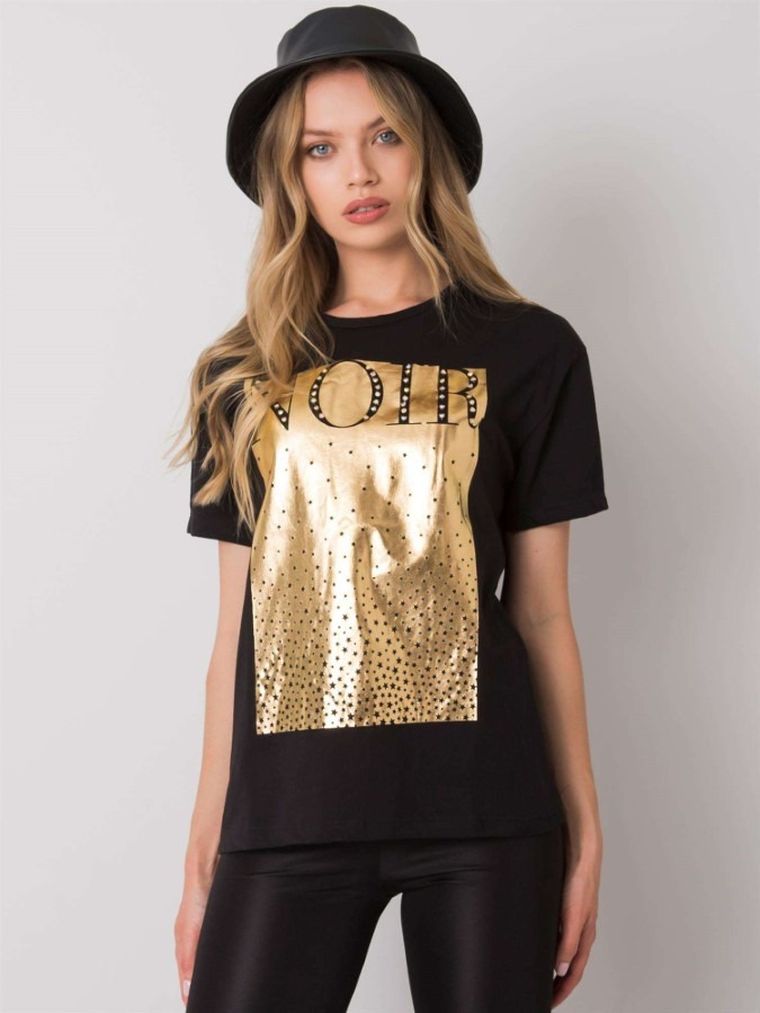 T-shirt damski, czarny, H&B