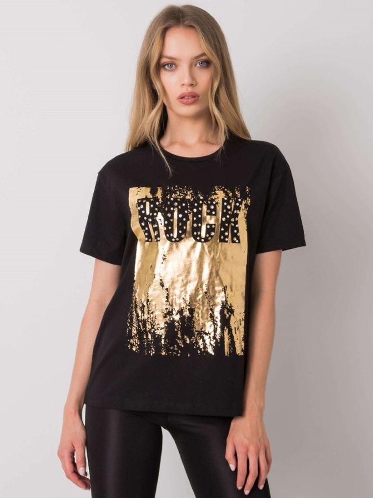 T-shirt damski, czarny, H&B