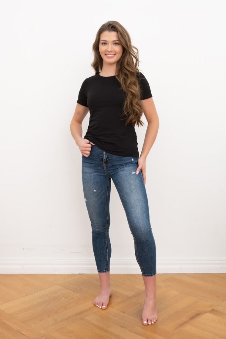 T-shirt damski, czarny, Ibiza, Italian Fashion