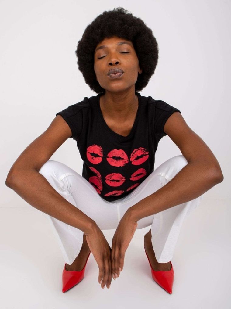 T-shirt damski, czarny, Mayflies