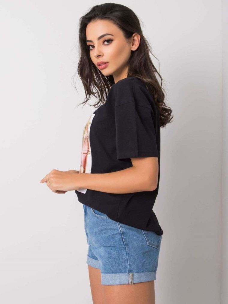 T-shirt damski, czarny, Pepper & Mint