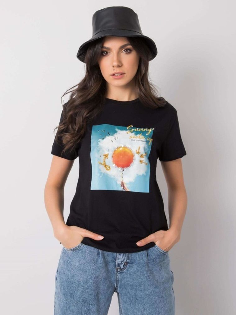 T-shirt damski, czarny, Pepper & Mint