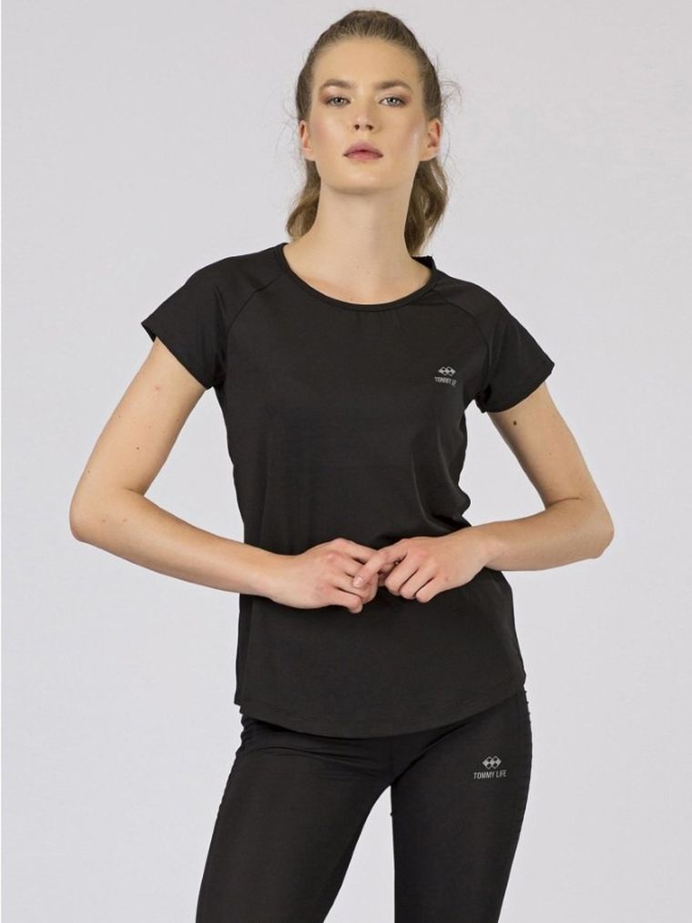 T-shirt damski, czarny, Tommy Life
