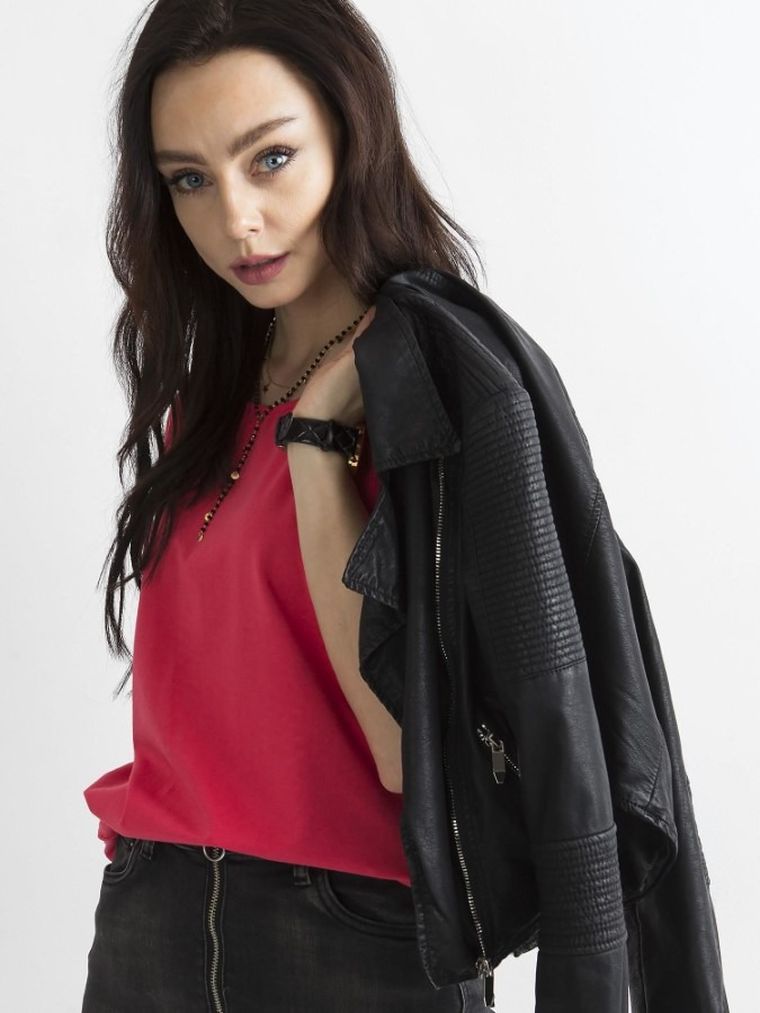 T-shirt damski, czerwony, Basic Feel Good