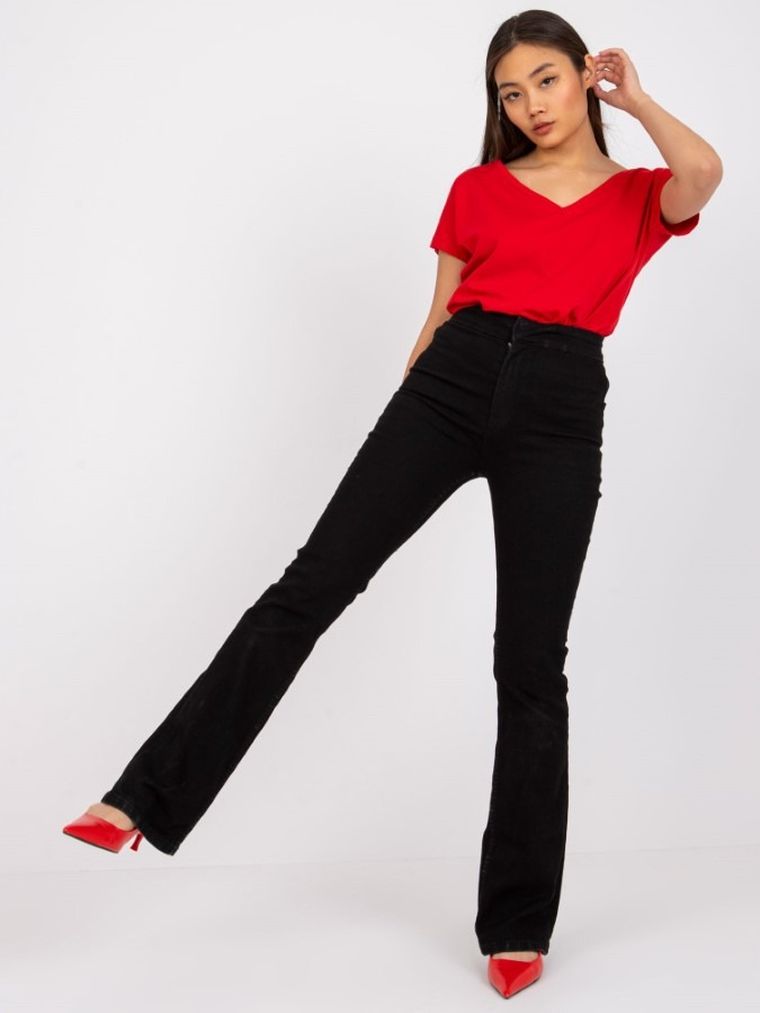 T-shirt damski, czerwony, Basic Feel Good